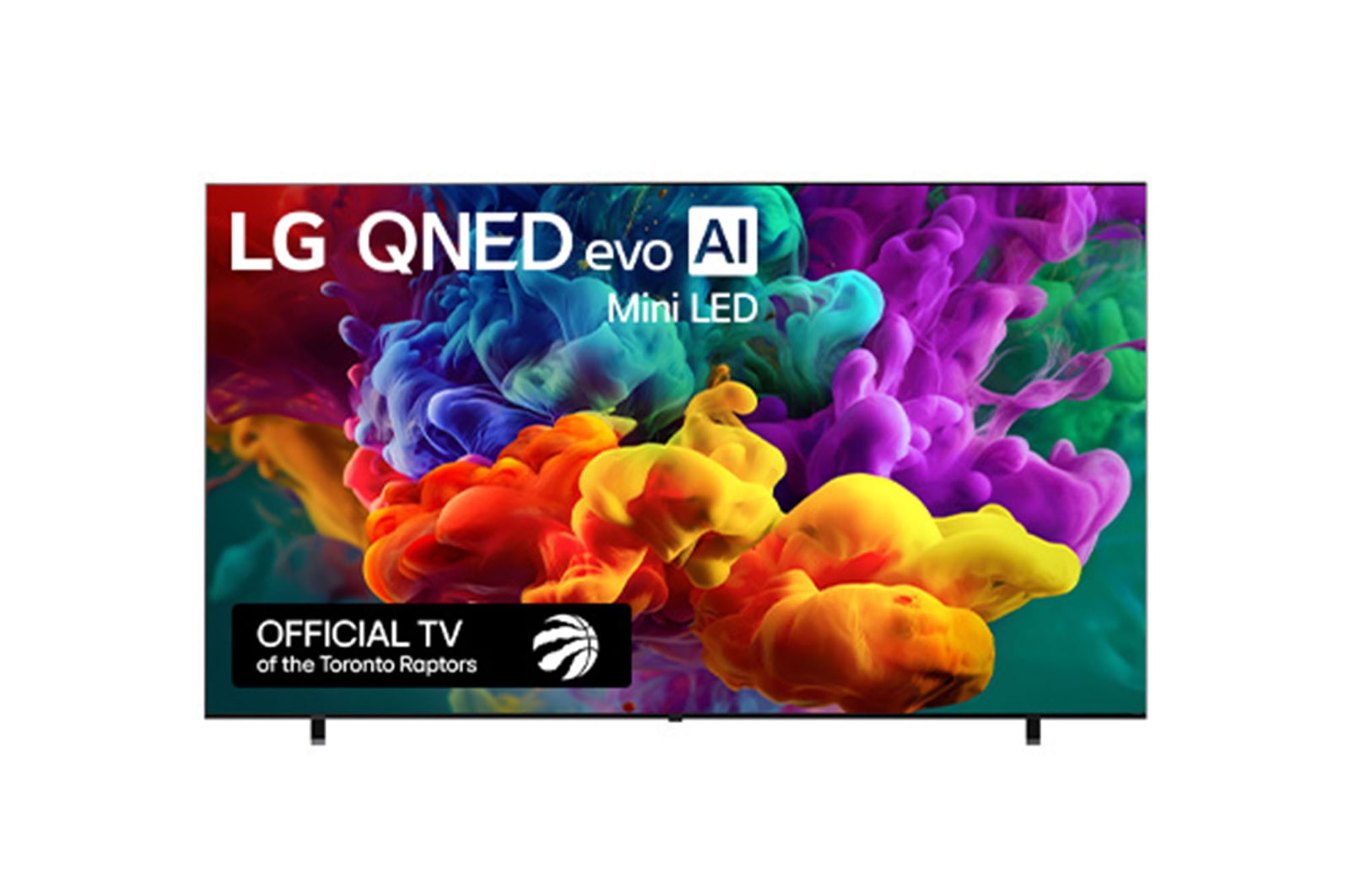 Front view of 100 inch LG QNED evo AI QNED84 Mini LED 4K Smart TV 2026 100QNED84BU